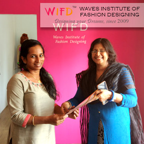 Handing over the Certificate to Pavitha Handing over the Certificate to Pavitha