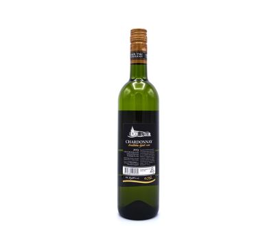 Chardonnay uit Kroatië, achterkant van de fles