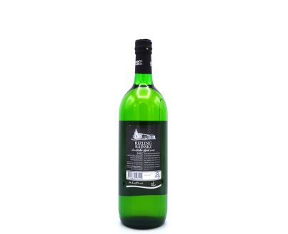 Rhein Riesling uit Kroatië 1L, achterkant van de fles
