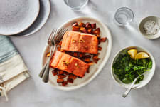 sheet pan salmon with sweet potatoes