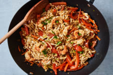 spot prawn stir fry noodles