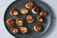 weathervane scallops being thawed in sink