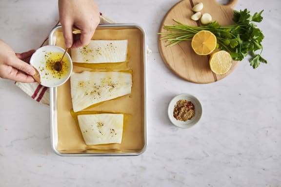 seasoning raw pacific halibut