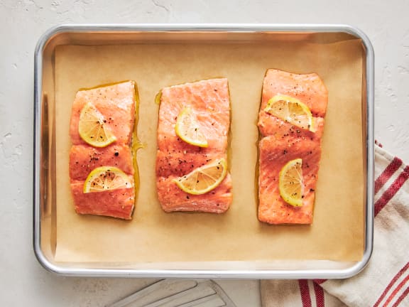 salmon on a sheet pan