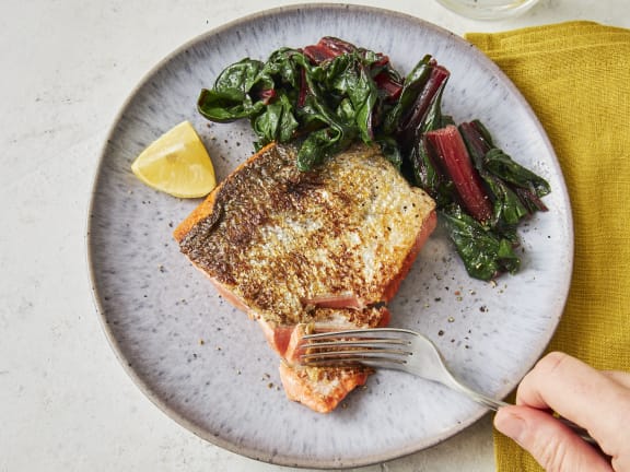 seared salmon with crispy skin