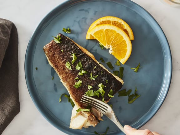 fillet of baked sablefish with orange