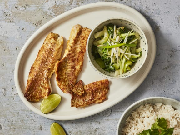 air fried rockfish with curry mayo