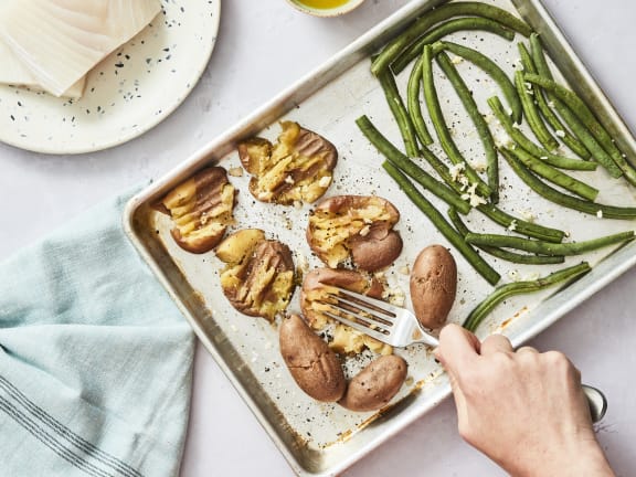 halibut sheet pan meal