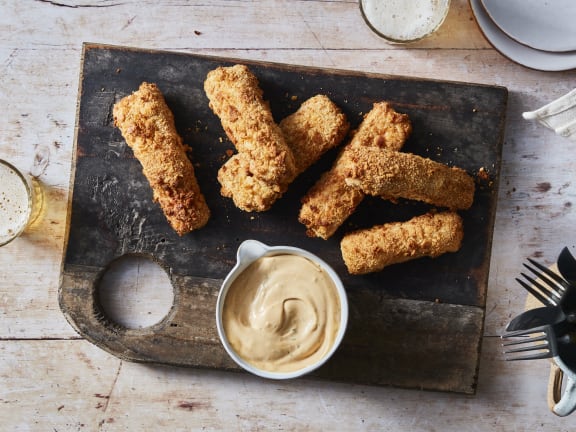 Air Fried Salmon Fish Sticks and Easy Sesame Mayo