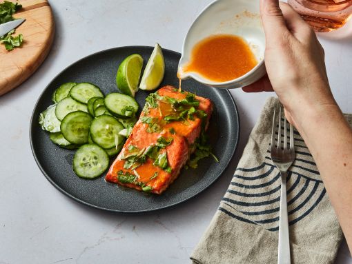 Broiled Sriracha Honey Butter Salmon