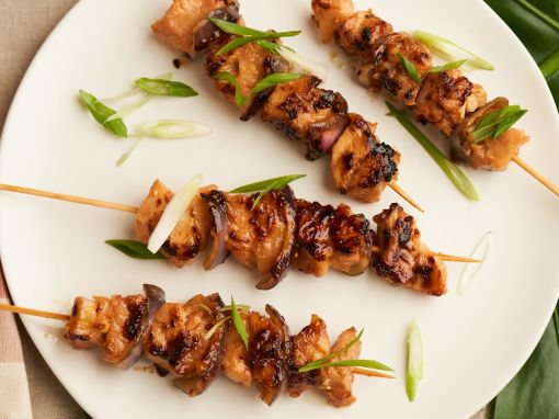 Grilled Wild Alaska Pollock Skewers with Maple-Sriracha Glaze