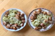 pesto pasta scallops