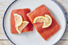 Tw gorgeous fillet of sockeye graced with lemon