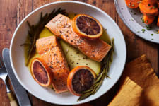 slow cooked citrus king salmon