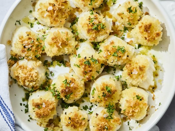 panko baked scallops