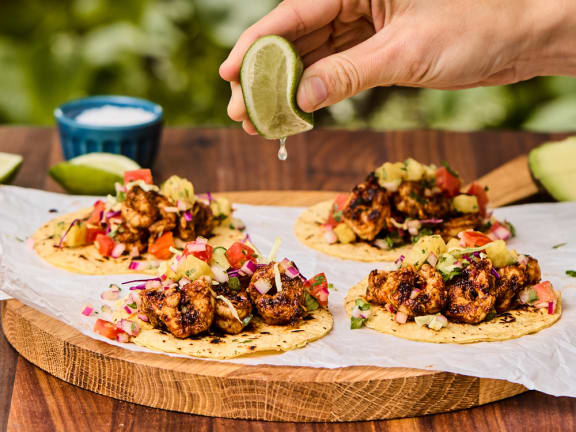 shrimp tacos with pineapple salsa