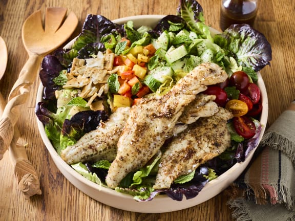 fattoush salad with fish