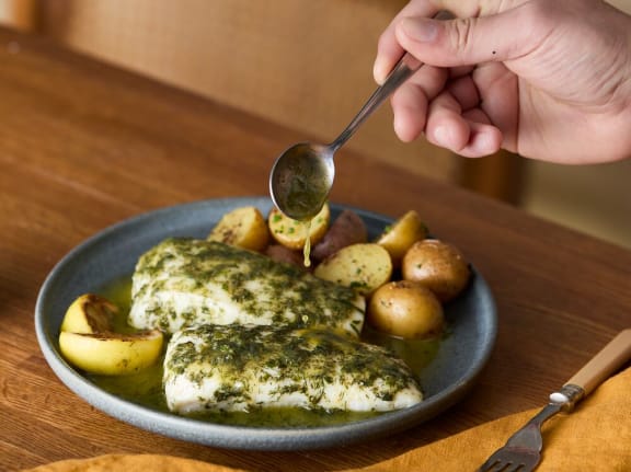 lemon herb butter halibut