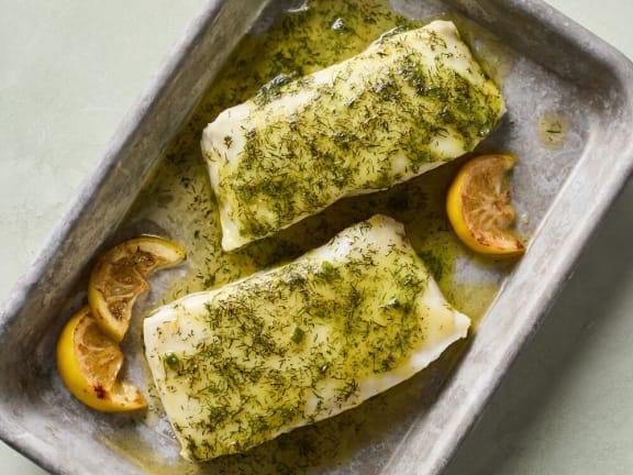 lemon herb butter halibut