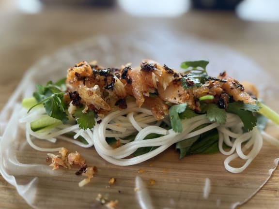 chili crab summer rolls