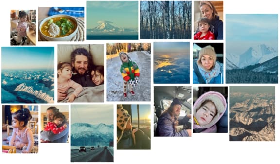 collage of winter with the kallenbergs