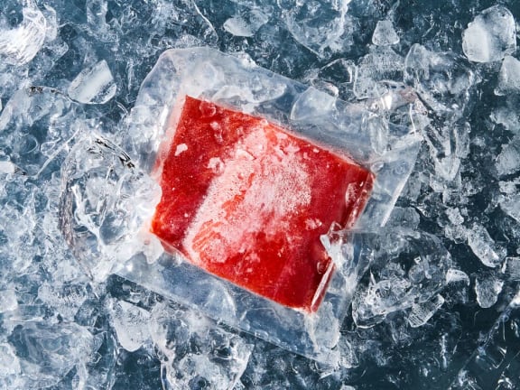 fillet of wild frozen salmon