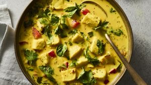 Golden Coconut Milk Stew With Fish and Summer Veggies-image