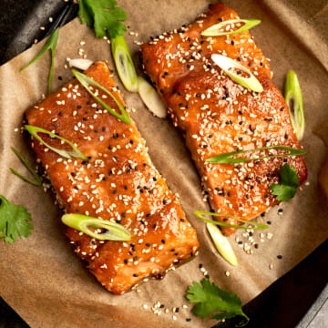 miso maple glazed salmon