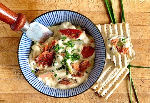 Broiled Scallion and Smoked Fish Schmear or Dip