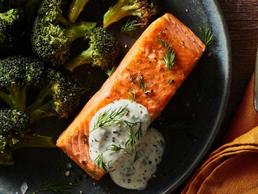 Wild Salmon with Creamy Dill-Horseradish Sauce