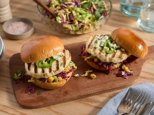 Honey Mustard Mango Slaw for Pacific Halibut Burgers & More