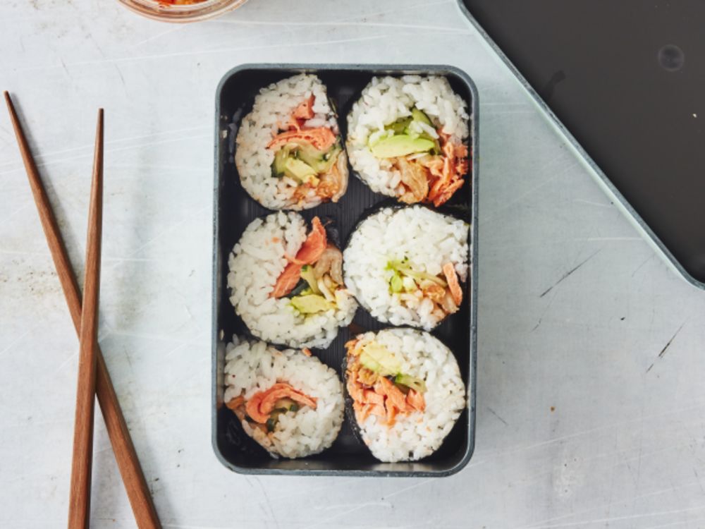 Kimbap Recipe with Flaked Salmon and Salted Cucumbers Wild Alaskan