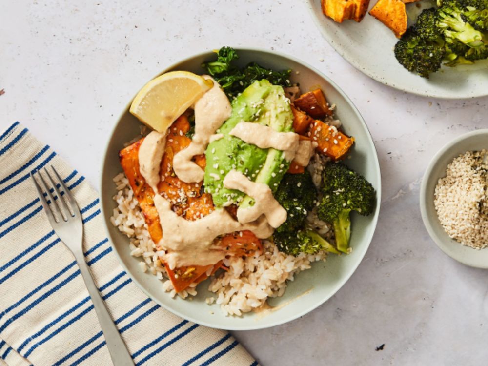 Power Salmon Bowl with LemonTahini Dressing Wild Alaskan Company