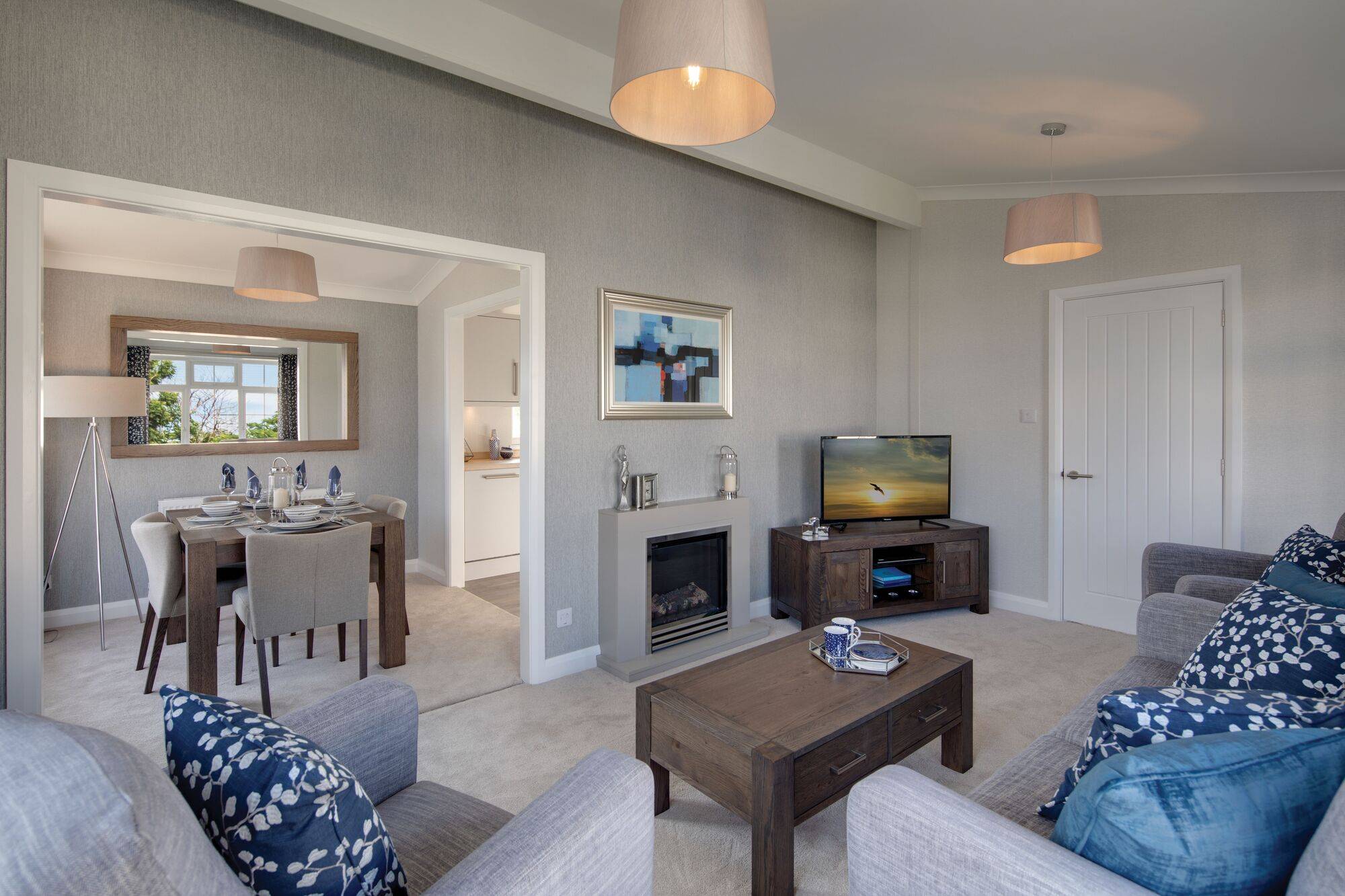 The Charnwood Willerby Bespoke park home living and dining room