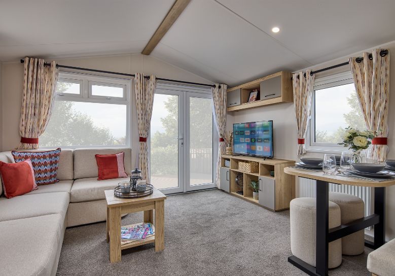 Willerby Rio Access holiday home living area with space for full turning circle 