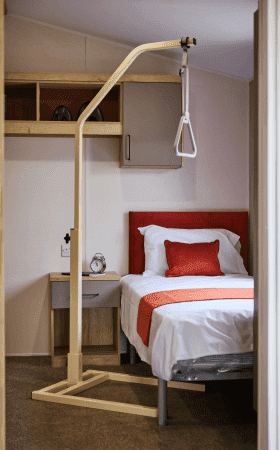 Willerby Rio Access holiday home master bedroom single bed with hoist