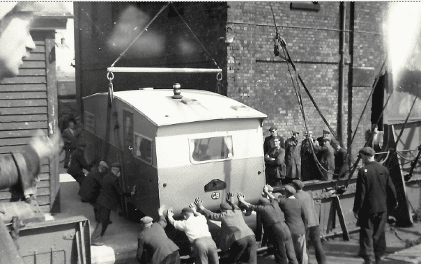 Jean Morris Caravan getting shipped to France.png