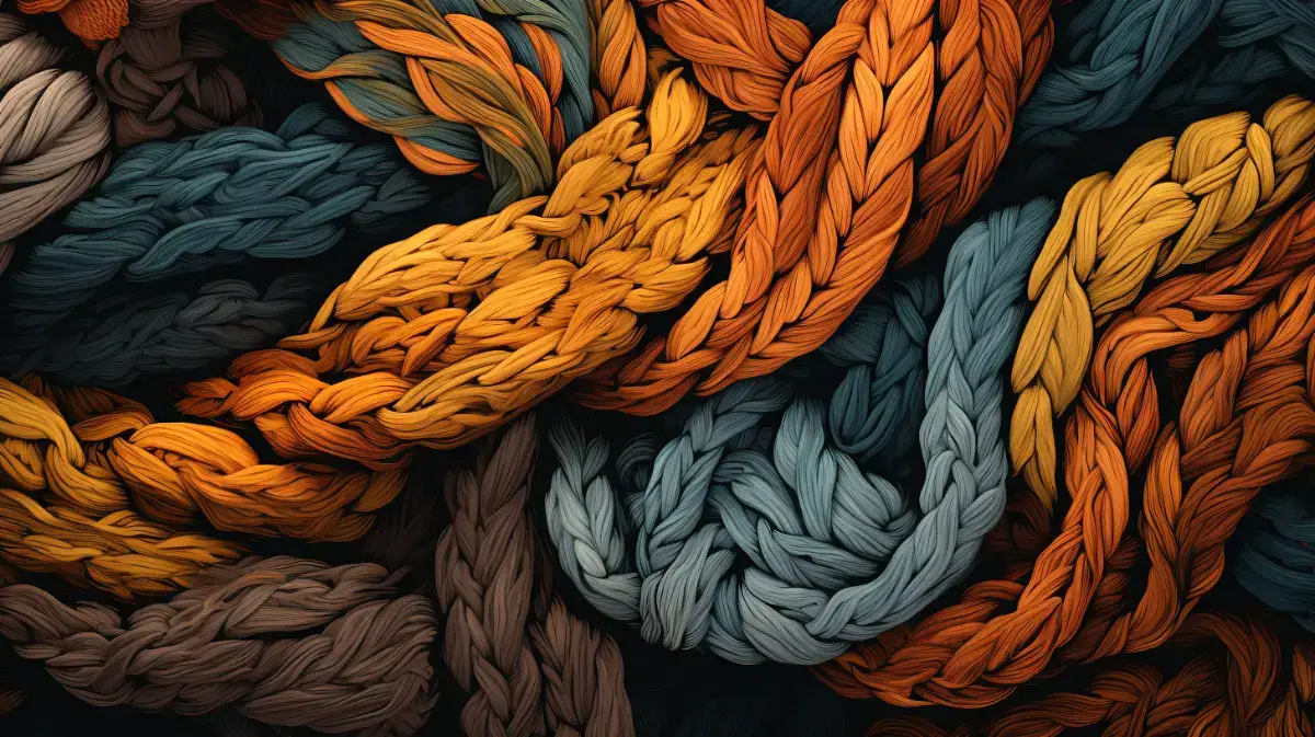 Colourful knitting done on a cold winter day