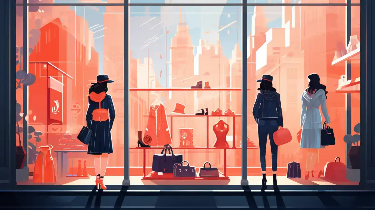 Winter window shopping in the city
