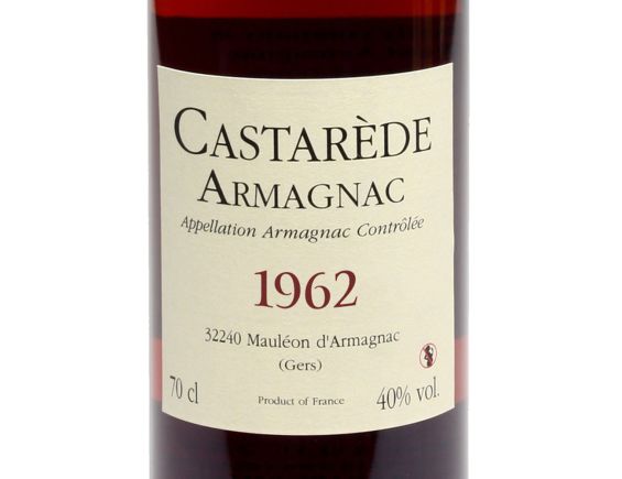 ARMAGNAC CASTARÈDE CASTARÈDE ARMAGNAC MILLÉSIMÉ 1962 70 CL 1962