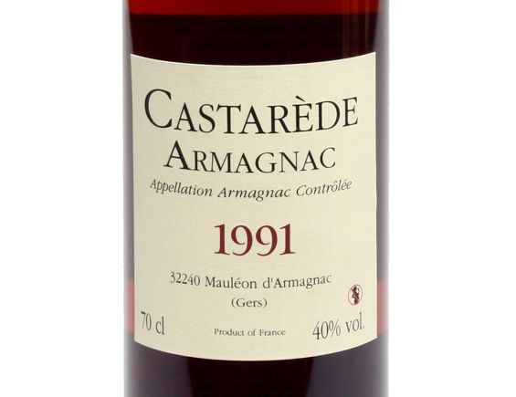 ARMAGNAC CASTARÈDE CASTARÈDE ARMAGNAC MILLÉSIMÉ 1991 70 CL 1991