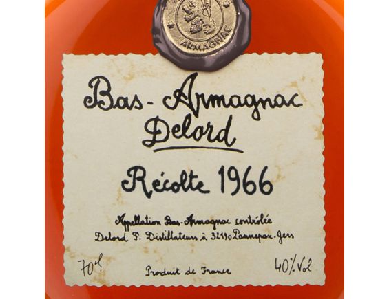 ARMAGNAC DELORD DELORD ARMAGNAC MILLÉSIME 1966 70 CL 1966