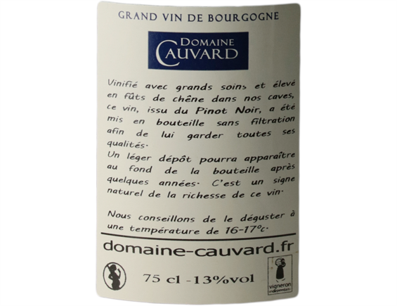 BEAUNE PREMIER CRU ROUGE 2016 - DOMAINE CAUVARD