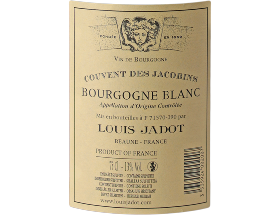 BOURGOGNE COUVENT DES JACOBINS BLANC 2018 - LOUIS JADOT