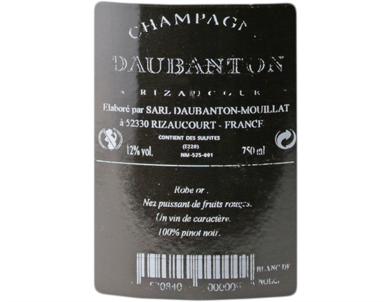 CHAMPAGNE DAUBANTON BLANC DE NOIRS