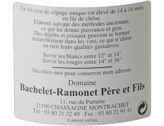 CHASSAGNE-MONTRACHET 1ER CRU LA GRANDE MONTAGNE BLANC 2017 - DOMAINE BACHELET-RAMONET