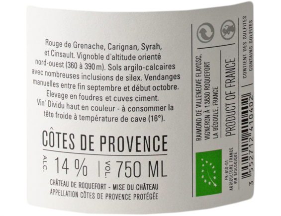 CHATEAU DE ROQUEFORT LES MURES COTES DE PROVENCE ROUGE 2017