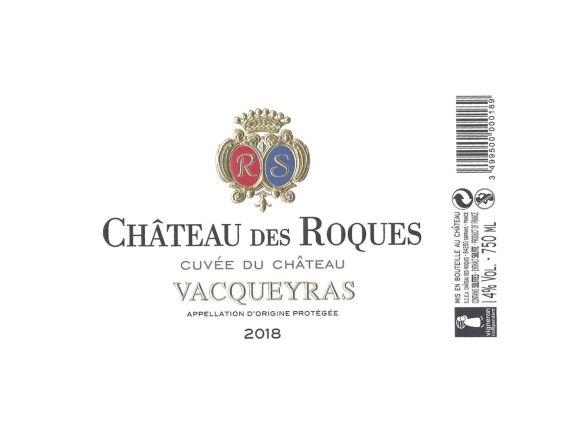 CHÂTEAU DES ROQUES CUVÉE DU CHÂTEAU VACQUEYRAS ROUGE 2018