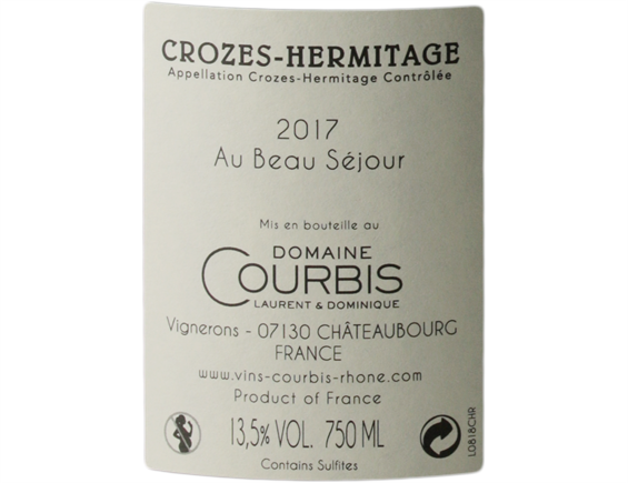 CROZES-HERMITAGE AU BEAU SÉJOUR ROUGE 2017 - DOMAINE COURBIS