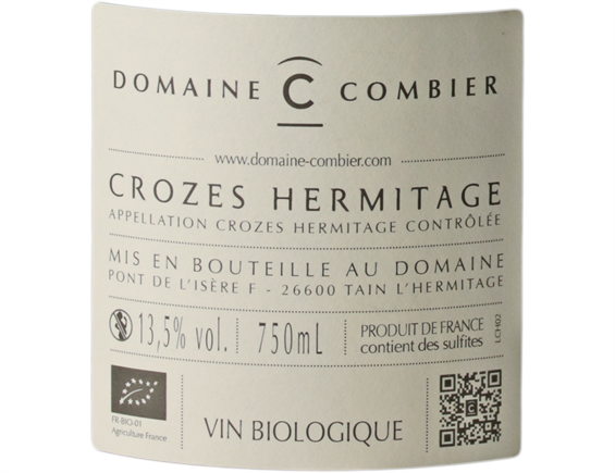 CROZES-HERMITAGE DOMAINE COMBIER ROUGE 2017 - BIO - DOMAINE COMBIER